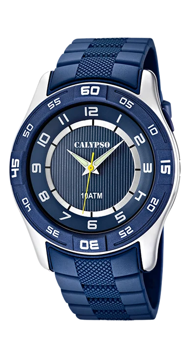 K6062 2 Calypso Orologio Uomo Solo Tempo Blu Stainless Gioiellerie