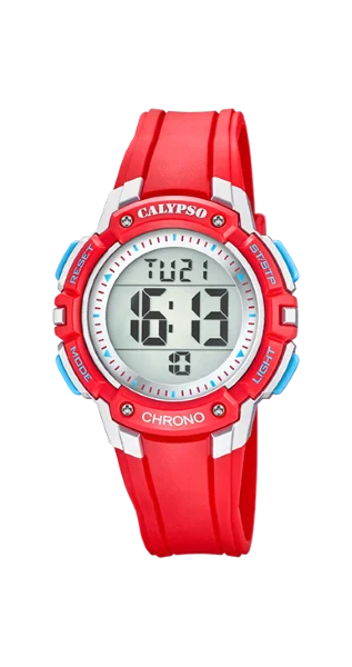 K57391 Calypso Orologio Bambino Gomma Digitale Multi Rosso - Stainless  Gioiellerie