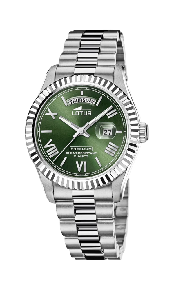 Lotus Orologio Acciaio Solo Tempo Quadrante Verde 18854 3 Stainless Gioiellerie