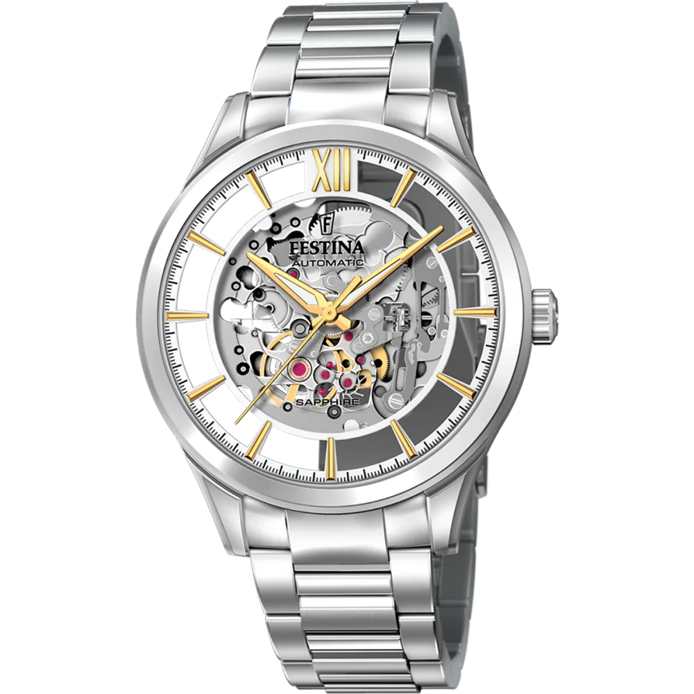 Festina Orologio Acciaio Automatico Uomo Quadrante Trasparente F20630 1 Stainless Gioiellerie