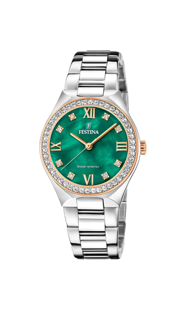 Festina Quadrante Verde Festina Orologio Acciaio Solo Tempo Donna
